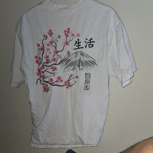 DGK White Graphic T-Shirt with Cherry Blossom Design